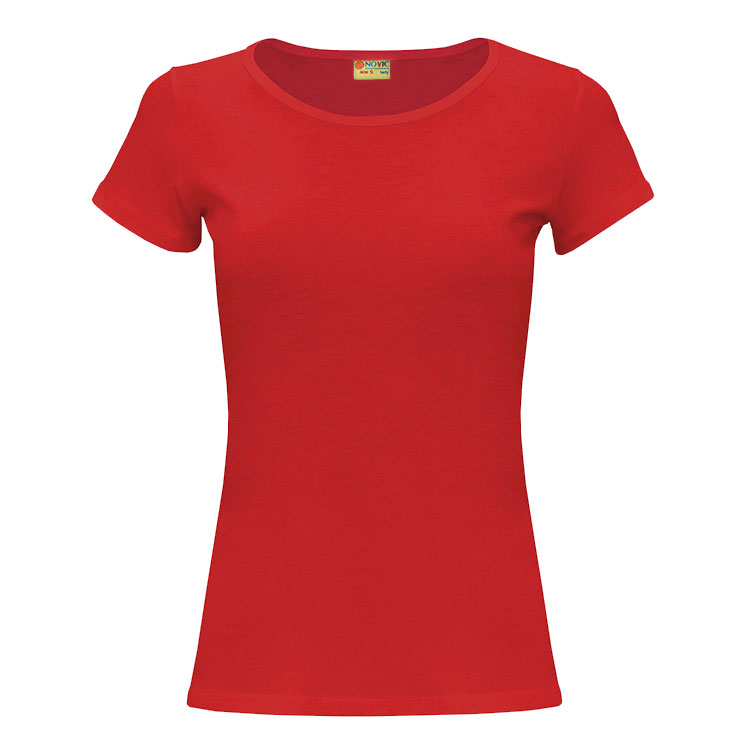 Красная женская футболка для печати